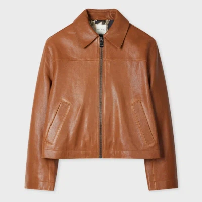 Paul Smith Women's Tan Leather Jacket Brown