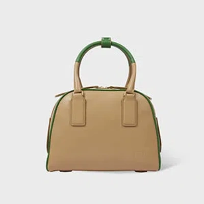 Paul Smith Women's Taupe Leather Contrasting Trim Top Handle Bag Brown