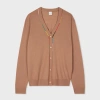 PAUL SMITH WOMEN'S TAUPE MERINO KNITTED V-NECK CARDIGAN BROWN