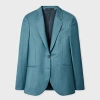 Paul Smith Women's Teal Wool-cashmere Flannel Blazer Blue In Blue