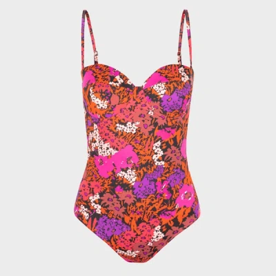 Paul Smith Women's 'tropical Floral' Wrap Bandeau Swimsuit Red