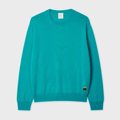 Paul Smith Women's Turquoise Crew Neck Cashmere Sweater Green In Blue