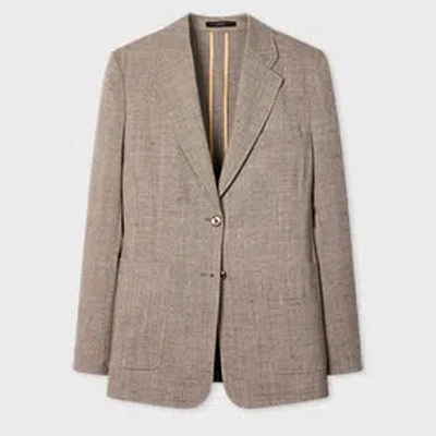 Paul Smith Women's Unlined Grey Flecked Tweed Blazer Brown