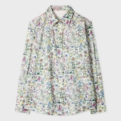 Paul Smith Women's White Cotton 'liberty Floral' Print Shirt