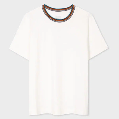 Paul Smith Womens Stripe Neck T-shirt In White