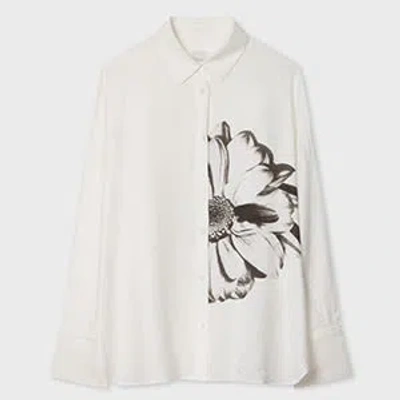 Paul Smith Women's White 'daisy' Placement Print Shirt In Neutral