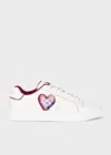 Paul Smith Women's White Leather 'scribble Heart' 'lapin' Trainers In White
