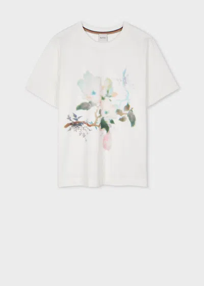 Paul Smith Women's White 'lens Blur Botanical' T-shirt
