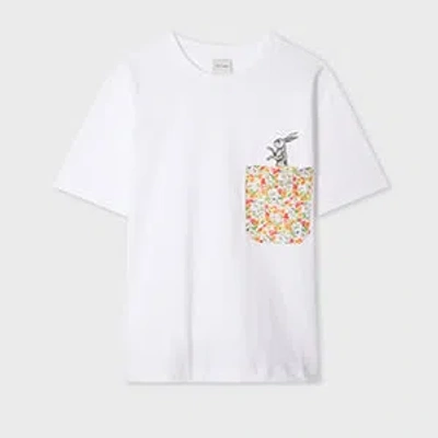 Paul Smith Women's White 'rabbit' Floral Pocket T-shirt