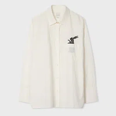 Paul Smith Women's White Shirt With 'rabbit' Embroidery In Neutral