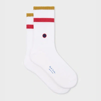 Paul Smith Women's White Spot And Stripe Socks