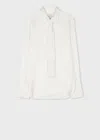 Paul Smith Long Sleeve White Shirt With Removable Tie In White
