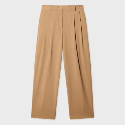 Paul Smith Women's Wool Pleated Trousers Brown