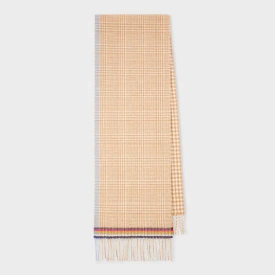 Paul Smith Women's Wool Prince Of Wales Check Scarf White In Pink