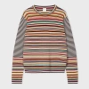 Paul Smith Women's Wool 'signature Stripe' Contrast Sleeve Sweater Multicolour In Multicolour
