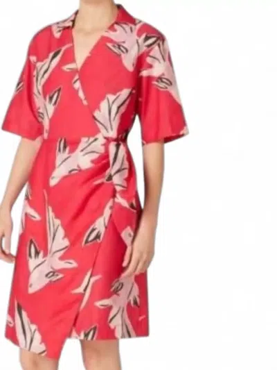 Paul Smith Womens Dress Wrap Design Belted Waist In Red