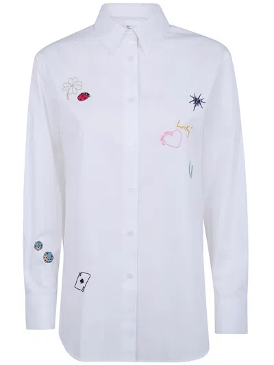 Paul Smith Womens Embroidered Shirt In White