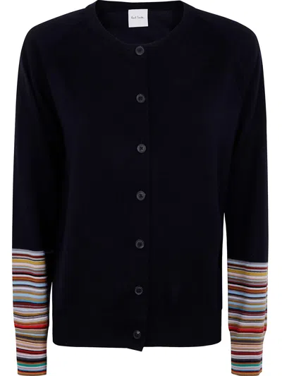 Paul Smith Womens Knitted Cardigan Button Thru In Blue
