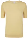 Paul Smith Womens Knitted Short Sleeves Top Crewneck In Lemon