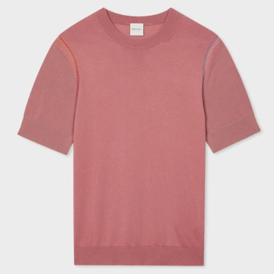 Paul Smith Womens Knitted Ss Top Crew Neck In Pink