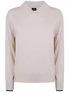 Paul Smith Knitted Collar Sweater In Neutral