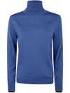 Paul Smith Womens Knitted Sweater Roll Neck In Blue