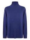 Paul Smith Womens Knitted Sweater Roll Neck In Blue