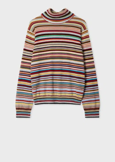 Paul Smith Womens Knitted Sweater Roll Neck In Multi