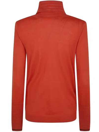 Paul Smith Womens Knitted Sweater Roll Neck In Orange