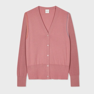Paul Smith Womens Knitted V Cardigan Button Thru In Pink