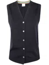 Paul Smith Button-front Sleeveless Vest In Blue