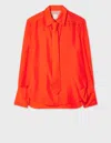Paul Smith Silk Shirt In Orange