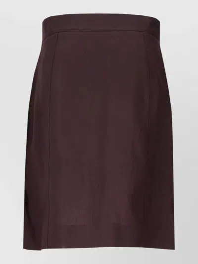 Paul Smith Womens Skirt High Waist Wrap Button In Brown