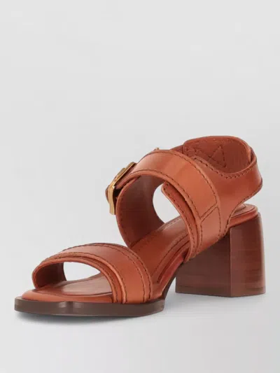 Paul Smith Womens Sylane Sandal Block Heel Buckle In Brown