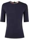 Paul Smith T-shirt With 3/4 Sleeves In Dark Navy
