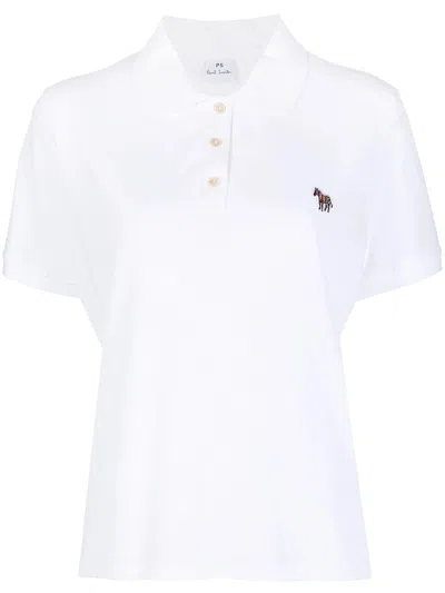 Paul Smith Womens Zebra Polo Top In White