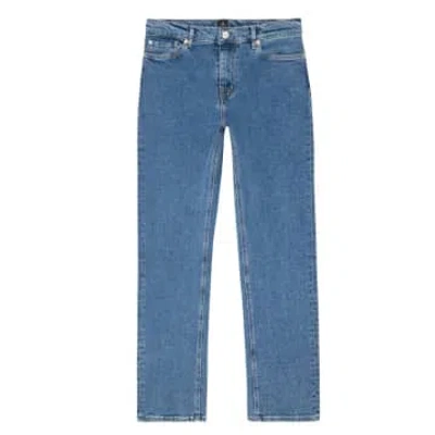 Paul Smith Womenswear Mid Wash Straight-fit 'happy' Jeans In Blue