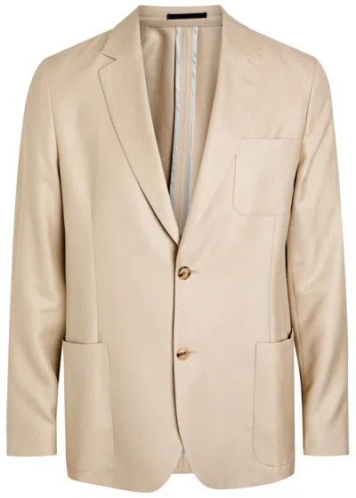 Paul Smith Wool And Silk-blend Blazer In Sand
