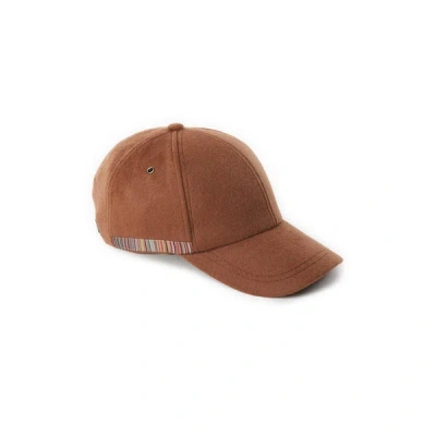 Paul Smith Wool Baseball Cap In Brown
