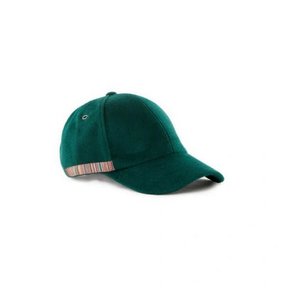 Paul Smith Wool Baseball Cap In Green