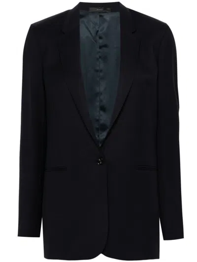 Paul Smith Single-breasted Wool Blazer In Blue