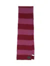 Paul Smith Textured Striped Scarf For All Seasons In Burgundy