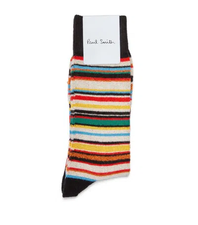 Paul Smith Wool-blend Signature Stripe Socks In Multi