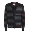 Paul Smith Wool-blend Stripe Cardigan In Black