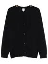 Paul Smith Navy Blue V-neck Wool Cardigan In Black