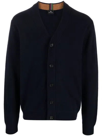 Paul Smith Wool Cardigan In Black