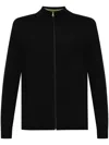 Paul Smith Zip-up Cardigan Funnel Neck In Black
