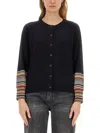 Paul Smith Womens Knitted Cardigan Button Thru In Blue