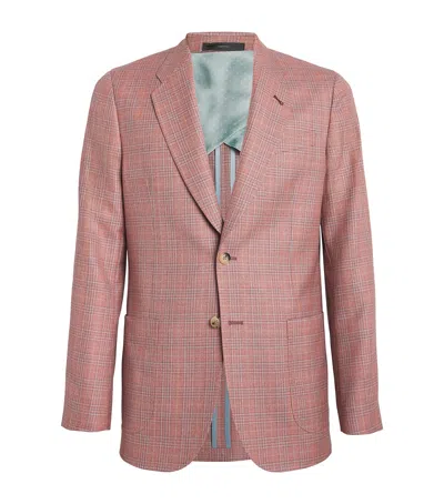 Paul Smith Wool Check Blazer In Brown