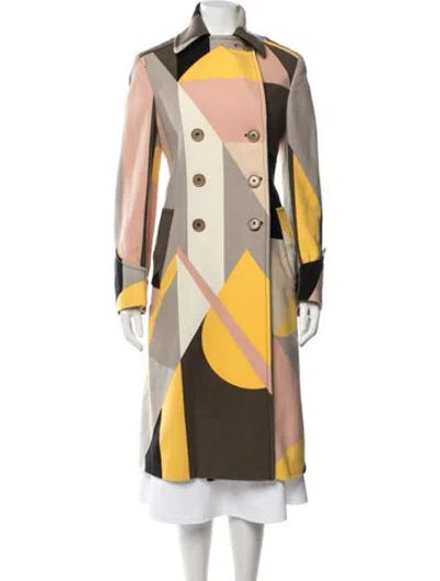 Pre-owned Paul Smith Wool Colorblock Pattern Coat In Multicolor
